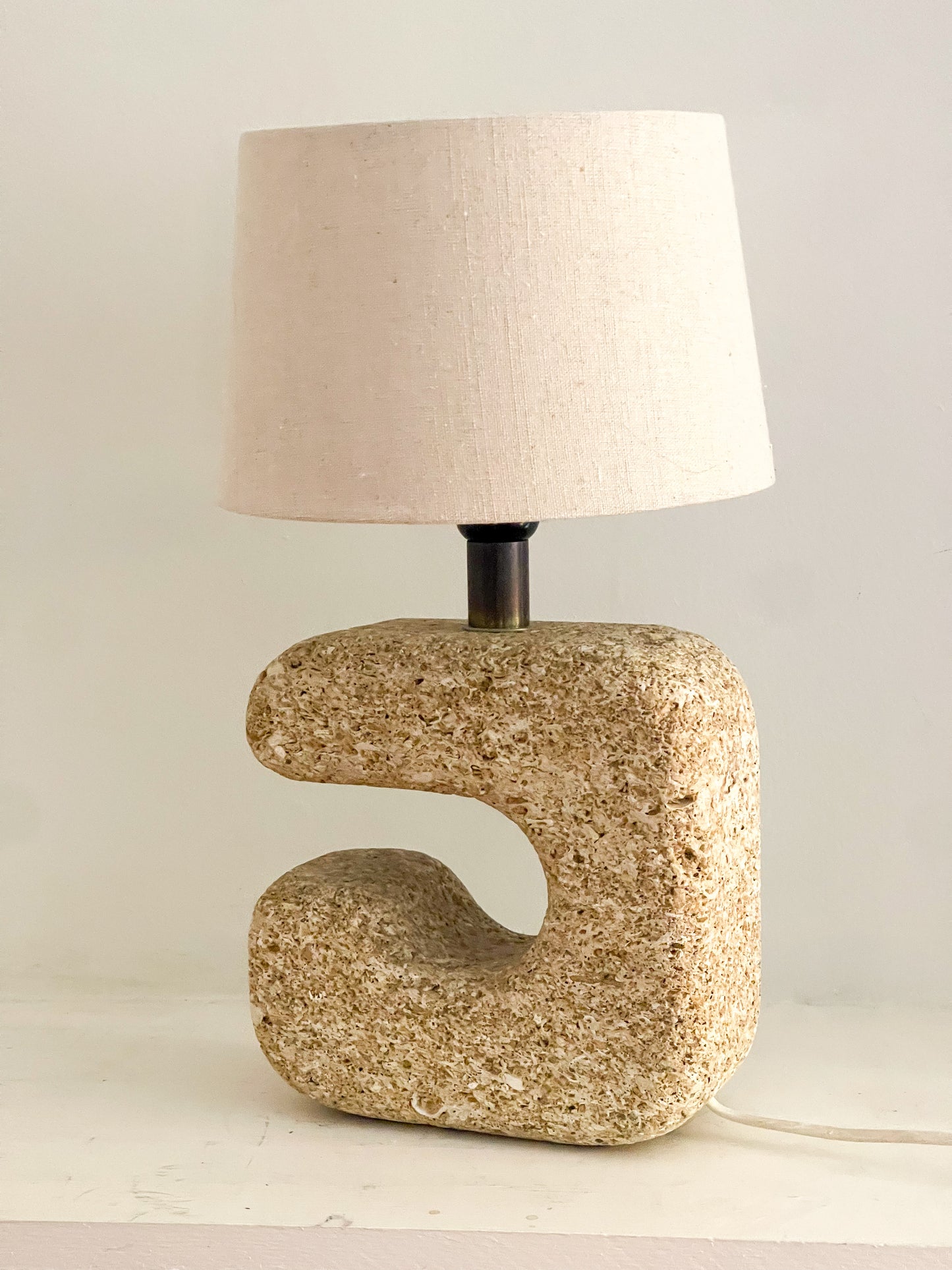 sandstone table lamp by Gerard Esnault, France