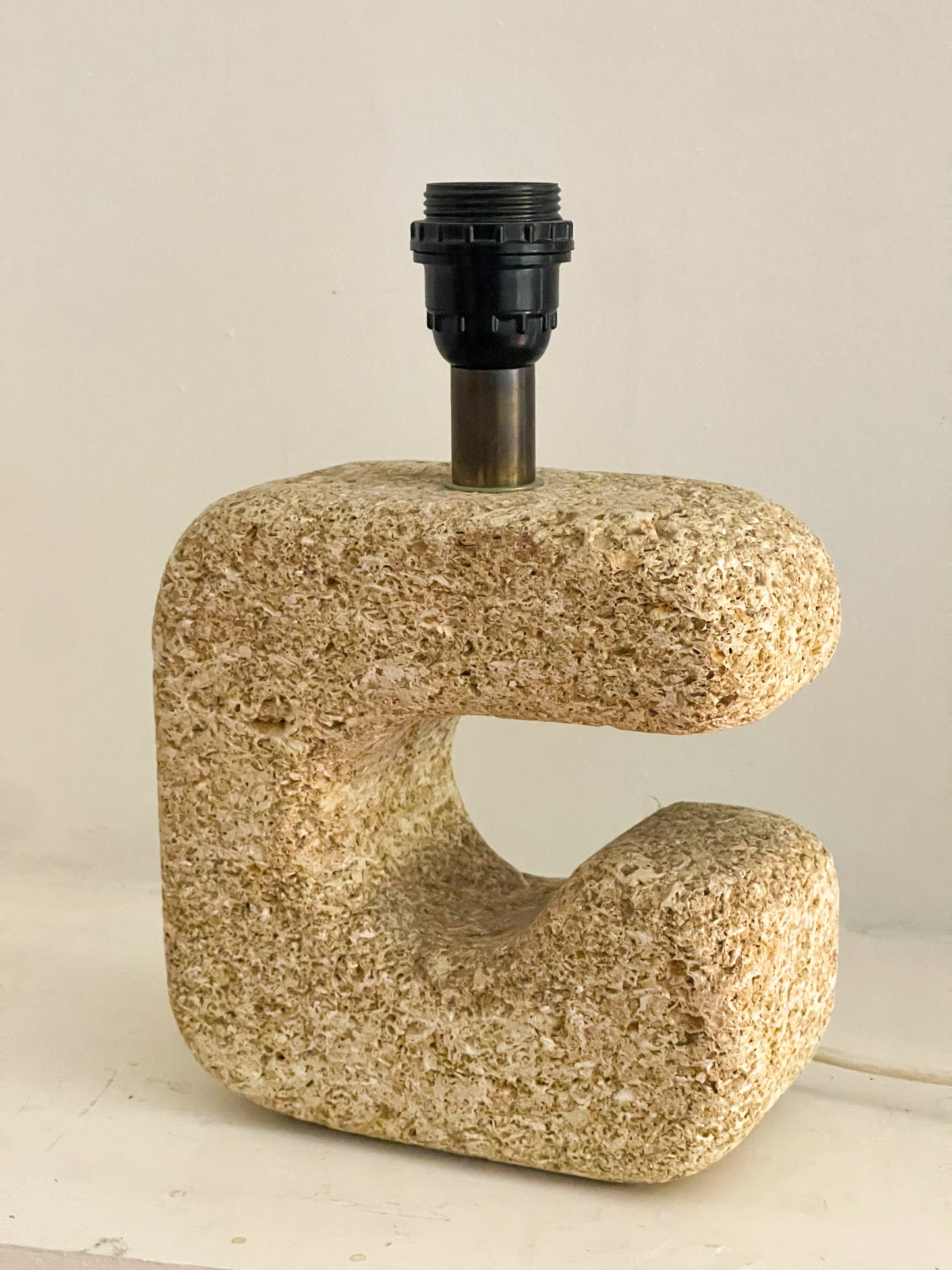 sandstone table lamp by Gerard Esnault, France