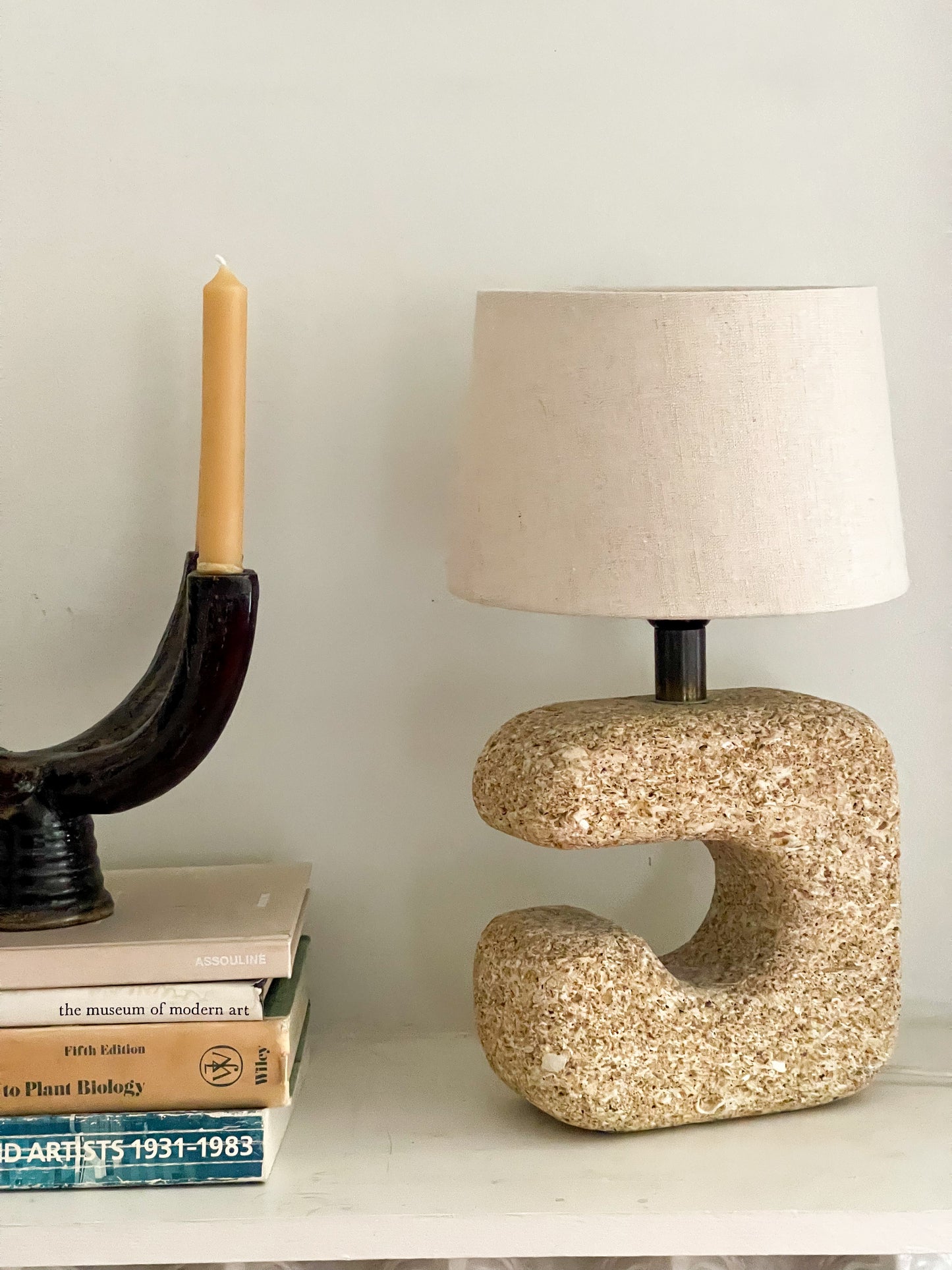 sandstone table lamp by Gerard Esnault, France