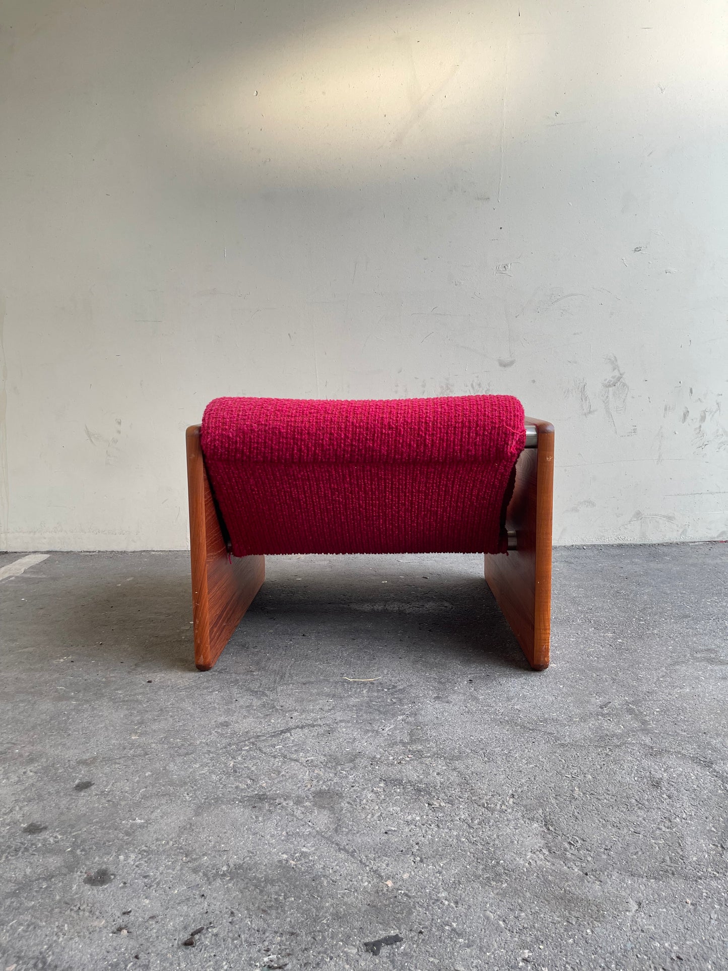 Vintage Tubular Sling Club Chair and Ottoman in Pink