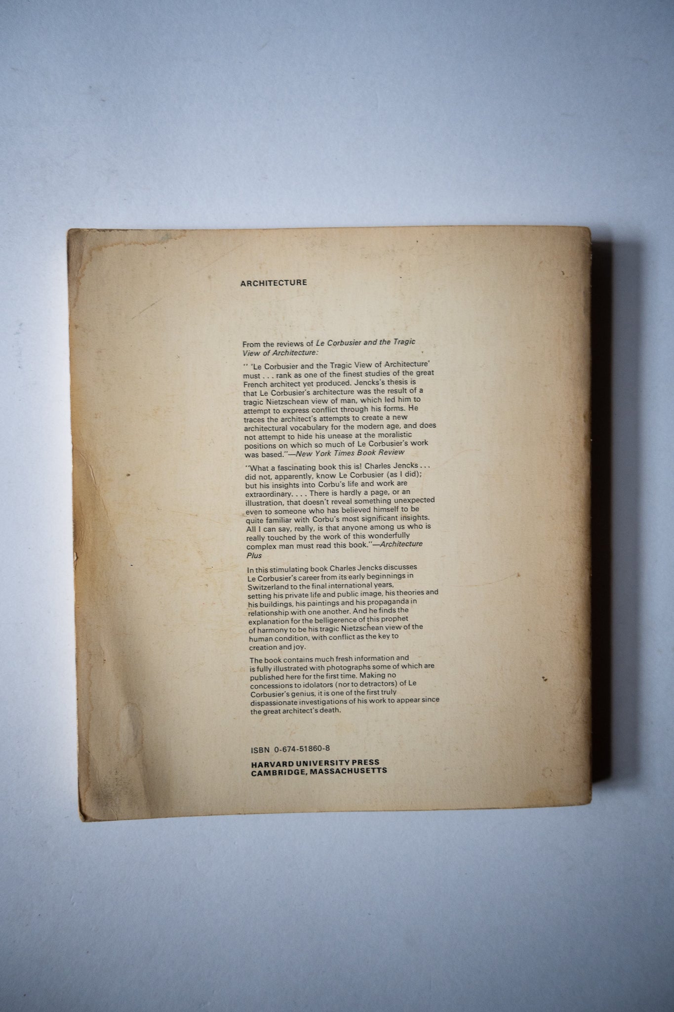 Le Corbusier and the Tragic View of Architecture, Jencks, 1974