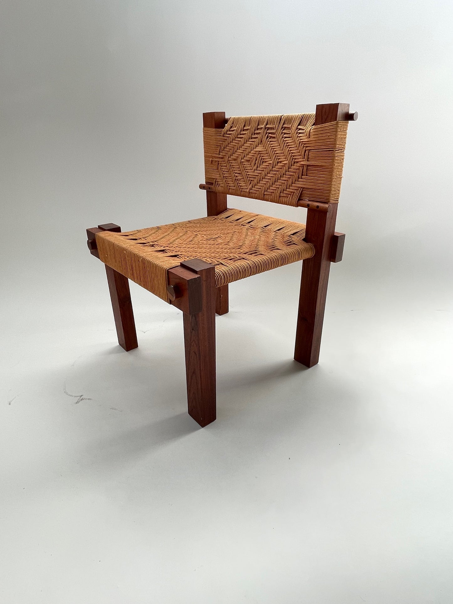 Rare Pair of Woven Teak Chairs by Mini Boga for Taaru, 1960s