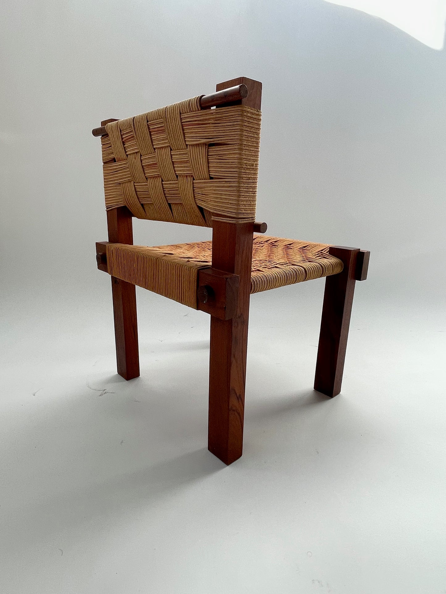 Rare Pair of Woven Teak Chairs by Mini Boga for Taaru, 1960s
