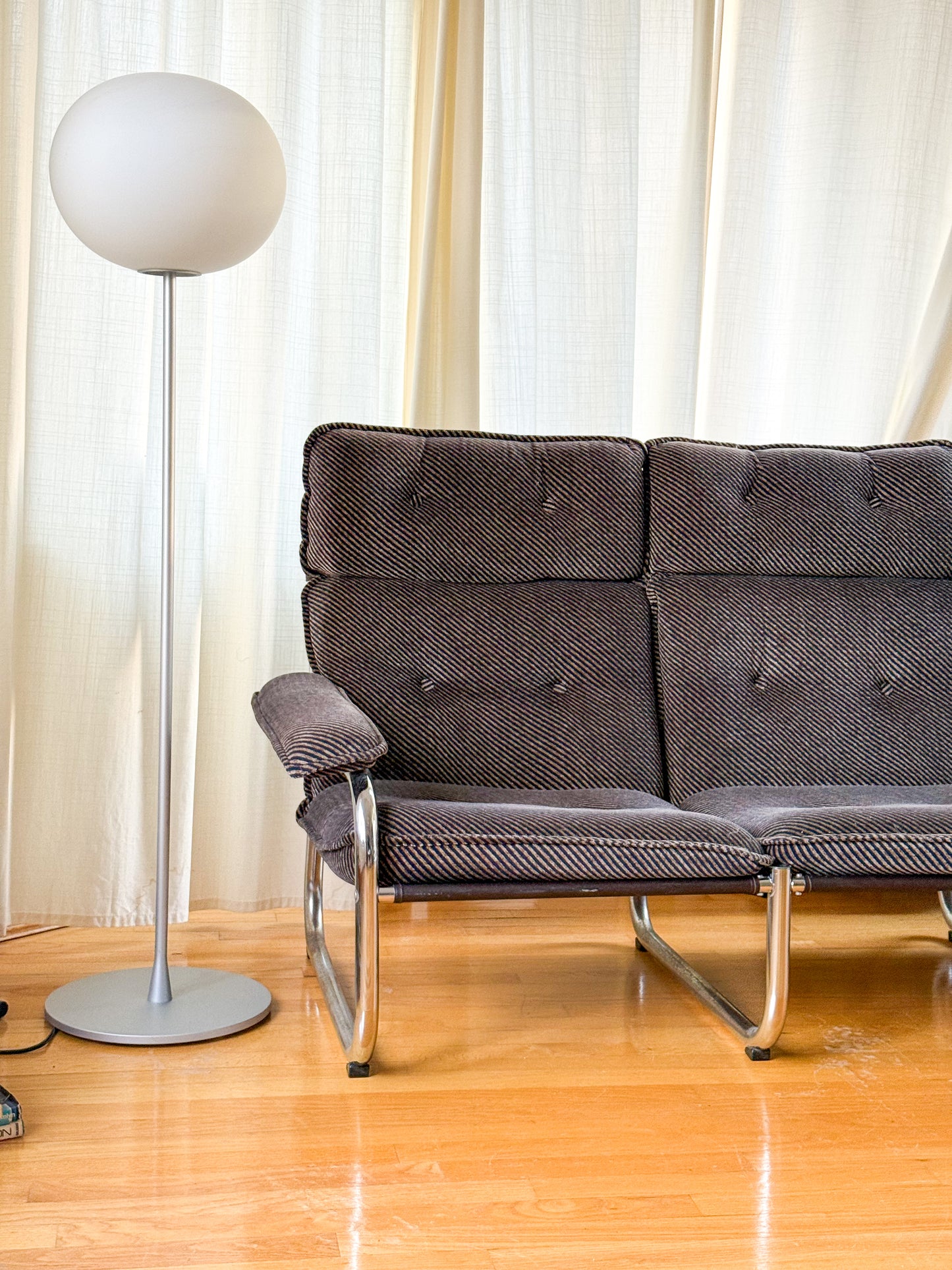 Tubular chrome sofa