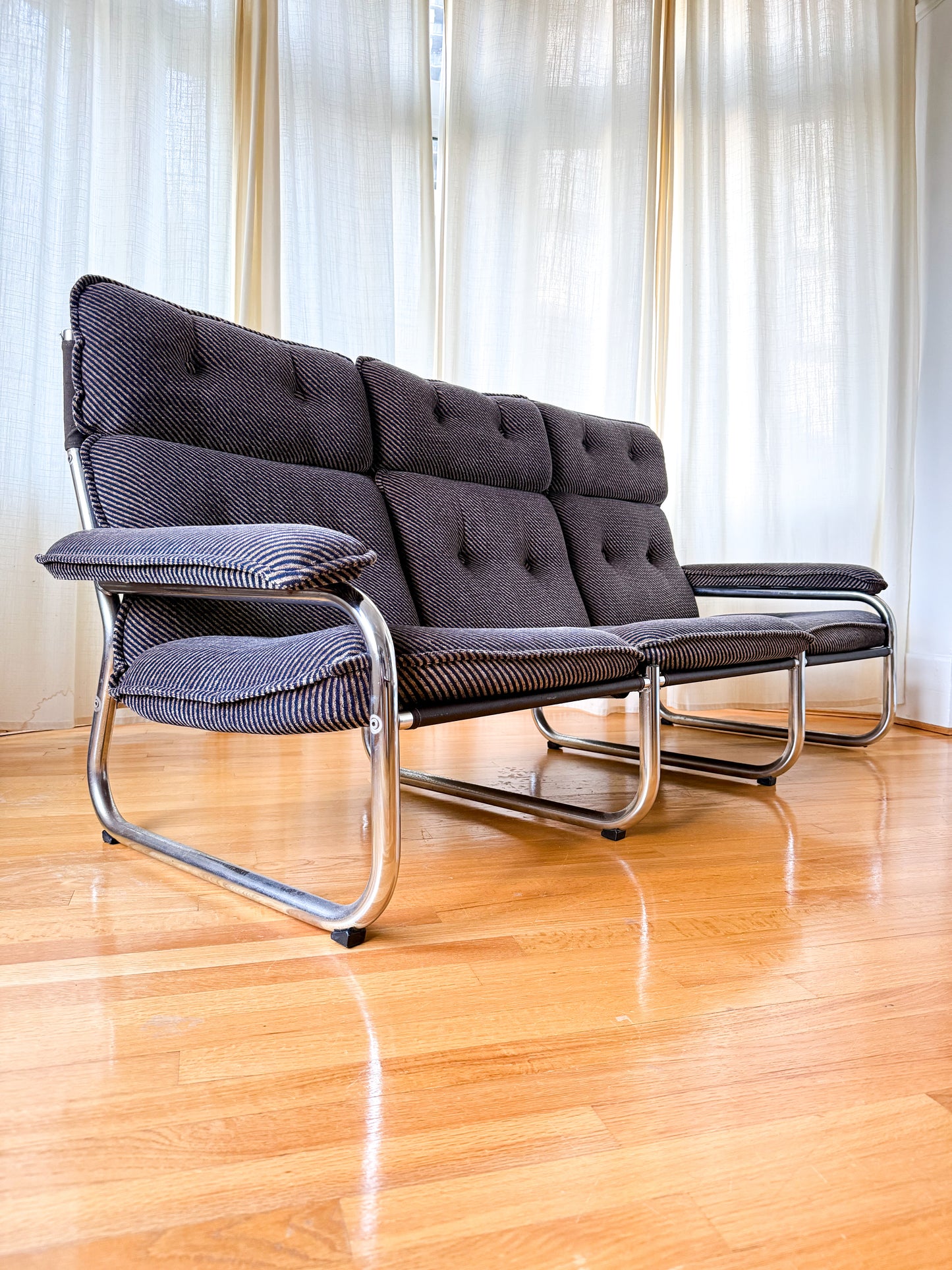 Tubular chrome sofa