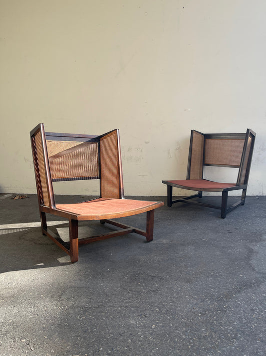 Pair of 6016 Wing Back Chairs by Edward Wormley for Dunbar, 1960s